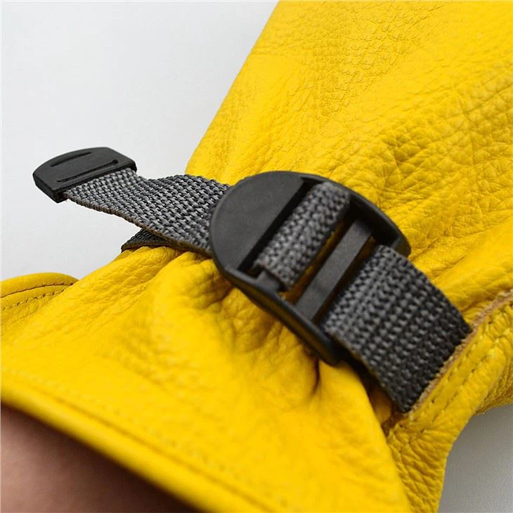 Cowhide Safety Gloves Driving Tape Wrist Closure